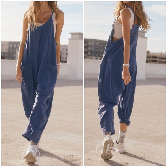 Free People Pants - NWT Free People FP Movement Hot Shot Onesie - supernova navy blue - large